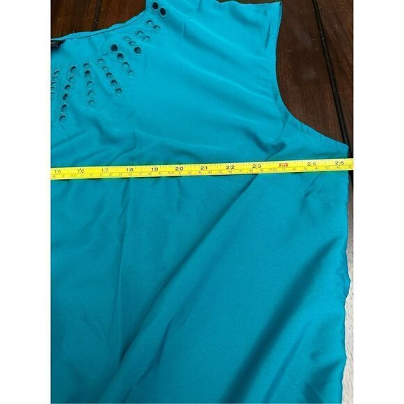 LANE BRYANT Teal Elastic Waist Sleeveless Blouse 26/28  NWT - Picture 5 of 6